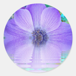Adesivo Redondo Flor Roxa