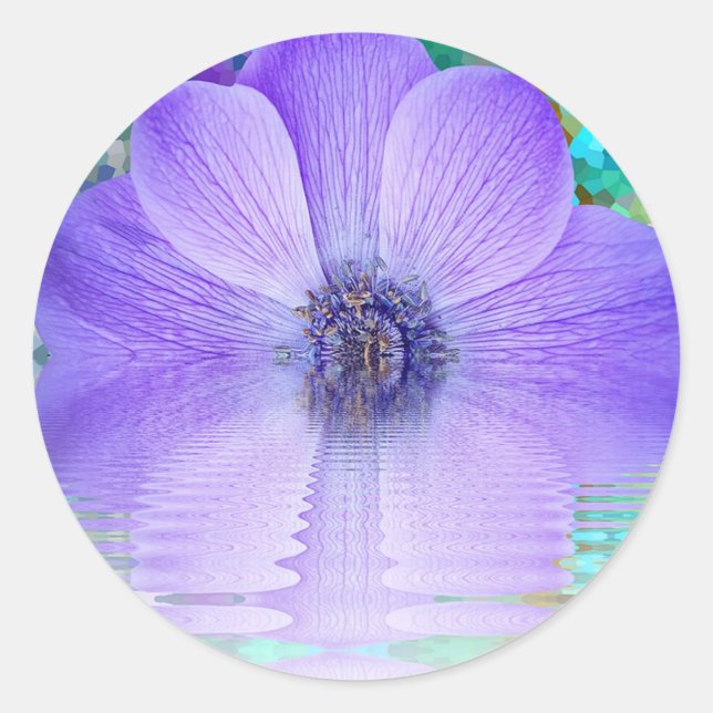 Adesivo Redondo Flor Roxa (Frente)