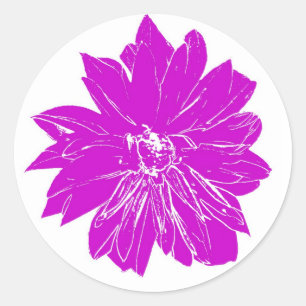 Adesivo Redondo Flor roxa grande