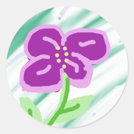 Adesivo Redondo Flor Roxo-Cujo