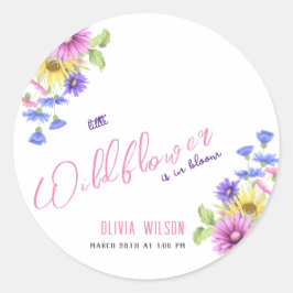 Adesivo Redondo Flor roxo, rosa-claro, está a caminho #5