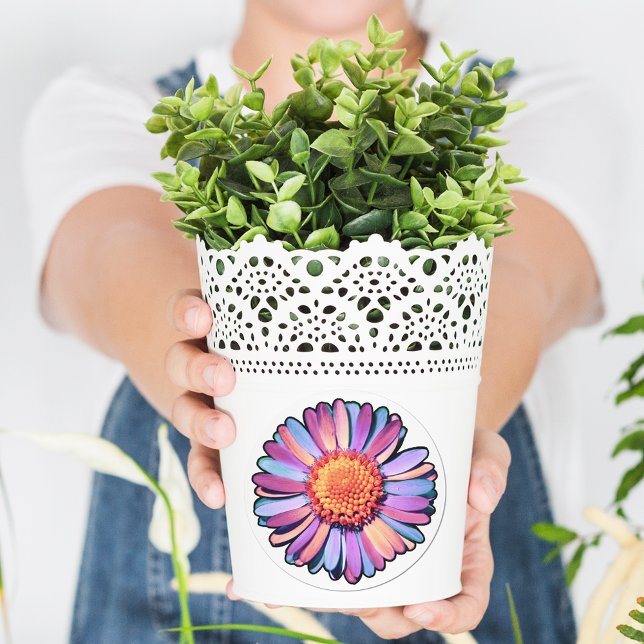 Adesivo Redondo Flor Roxo-Rosa-Rosa-Azul-Margarida Bissexual (Criador carregado)