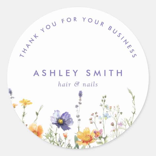 Adesivo Redondo Flor selvagem (Frente)