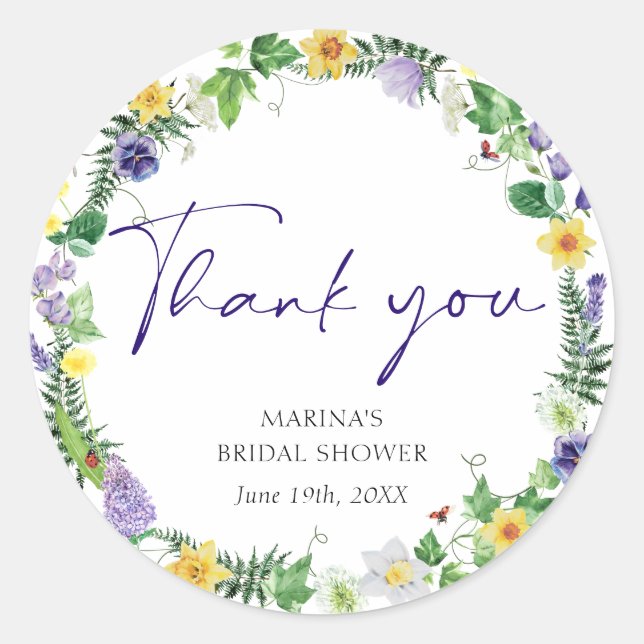 Adesivo Redondo Flor Silvestre Elegante (Frente)