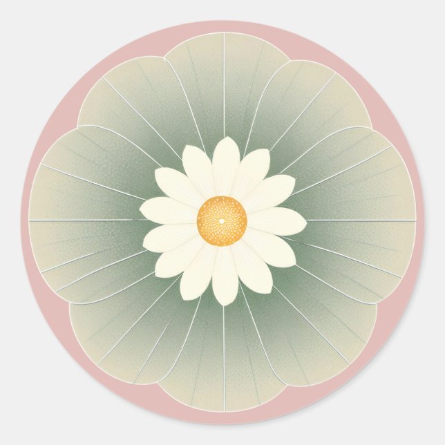 Adesivo Redondo Flor Simples (Frente)