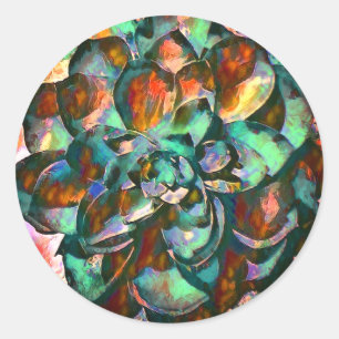Adesivo Redondo Flor Stickers Sunset Emerald