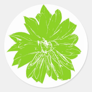 Adesivo Redondo Flor verde-maçã grande