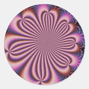 Adesivo Redondo Flor - Vinheta Fractal