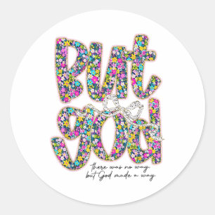 Adesivo Redondo Flora Cristã Religiosa de Jesus, Bíblia de Arco de