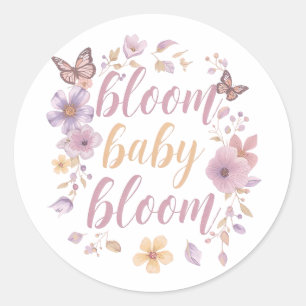 Adesivo Redondo Floral Aquarela Elegante para Berçário de Bebê