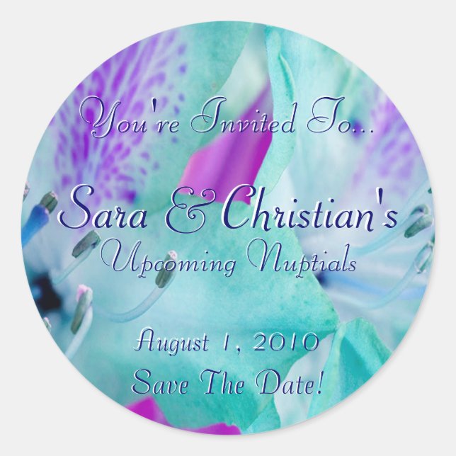 Adesivo Redondo Floral Azul (Frente)