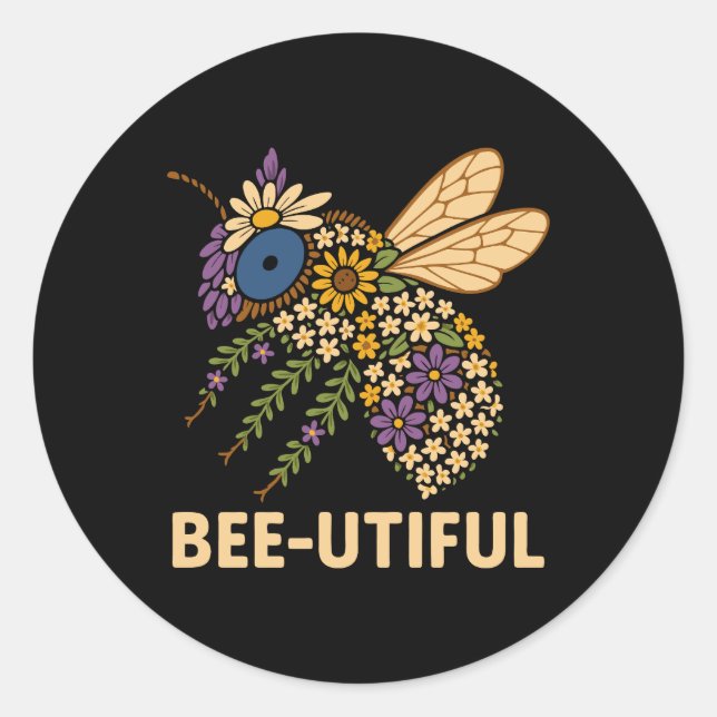Adesivo Redondo Floral Bee Fusion Bee-Uely (Frente)