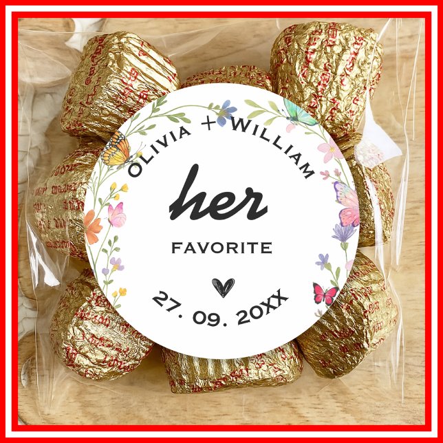 Adesivo Redondo Floral Boho Selvagens Seu Favorito Seu Favorito (Criador carregado)