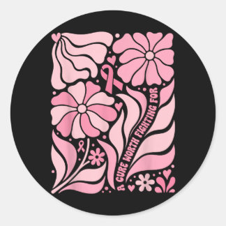 Adesivo Redondo Floral Boho Sobrevivente de Câncer de Mama Uma Cur