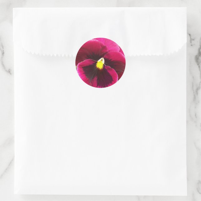 Adesivo Redondo Floral bonito Purple Pansy (Bolsa)