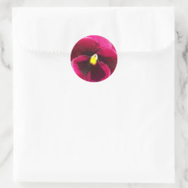 Adesivo Redondo Floral bonito Purple Pansy
