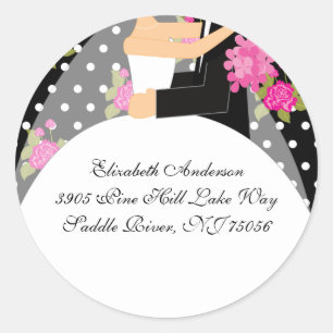 Adesivo Redondo Floral Brid & Große Address Sticker Rosa