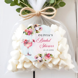 Adesivo Redondo Floral Brunch E Chá de panela De Borracha