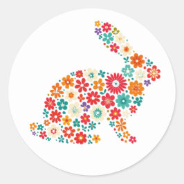 Adesivo Redondo Floral Bunny