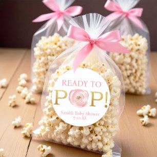 Adesivo Redondo Floral cor-de-rosa pálido pronto para o Pop Baby S