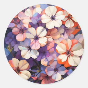 Adesivo Redondo Floral de Abstrato de Planta Botânica