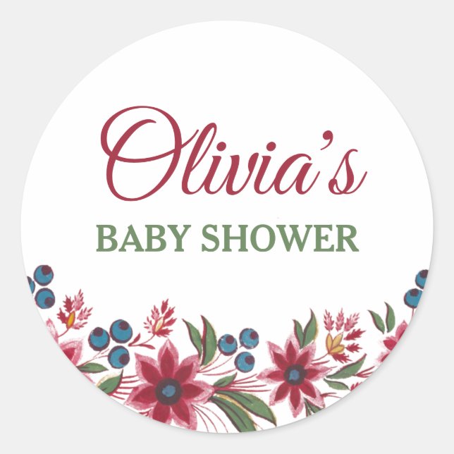 Adesivo Redondo Floral de Aquarela (Frente)