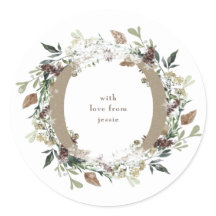 Floral de Natal do Round Sticker