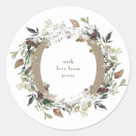 Adesivo Redondo Floral de Natal do Round Sticker