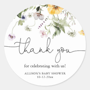 Adesivo Redondo Floral de primavera floral lavanda roxa verde