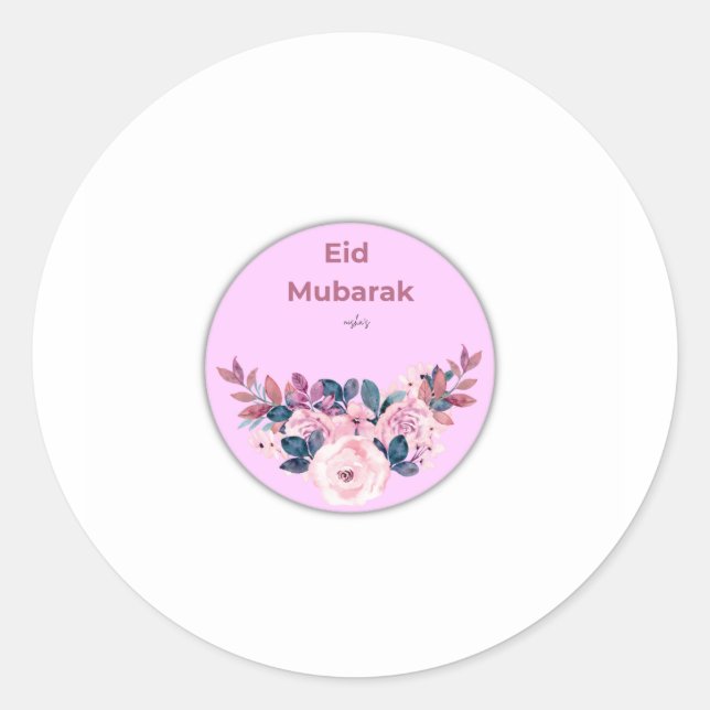 Adesivo Redondo Floral Eid Mubarak (Frente)