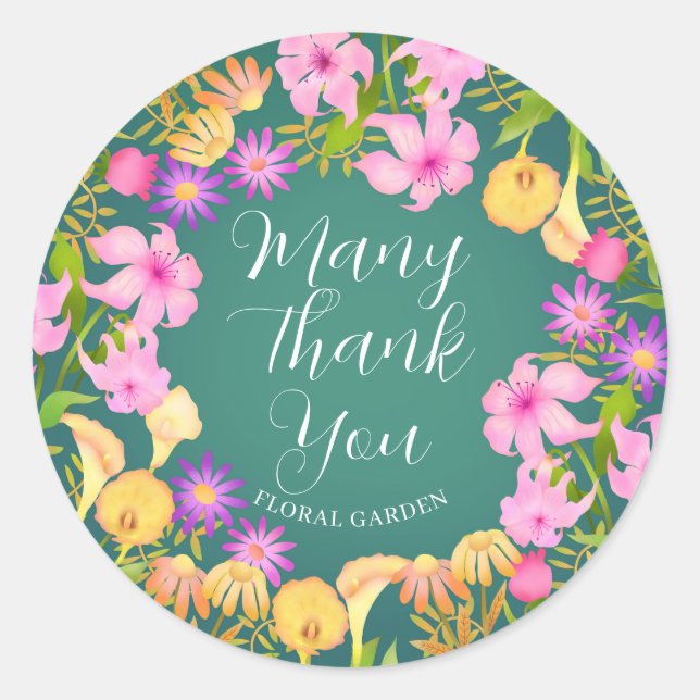 Adesivo Redondo Floral Garden Green (Frente)