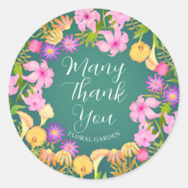 Adesivo Redondo Floral Garden Green