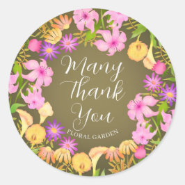 Adesivo Redondo Floral Garden Olive