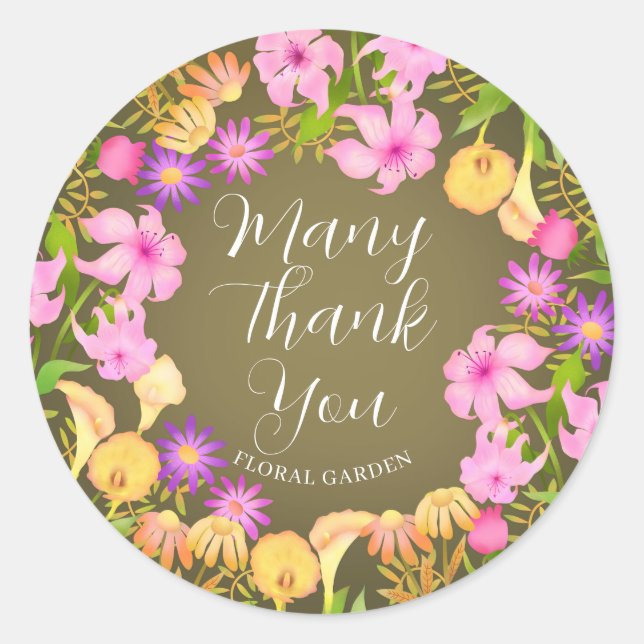 Adesivo Redondo Floral Garden Olive (Frente)