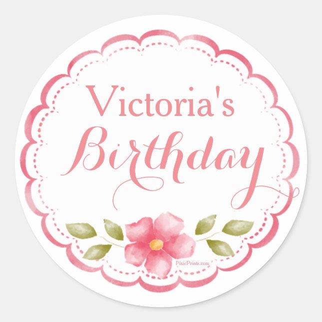 Adesivo Redondo Floral Grace Stickers (Frente)