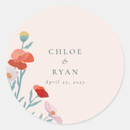 Adesivo Redondo Floral Harmony Sticker
