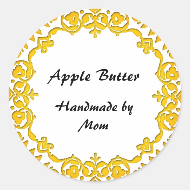 Adesivo Redondo Floral Home Business Canning Soap Labs Amarelo (Frente)