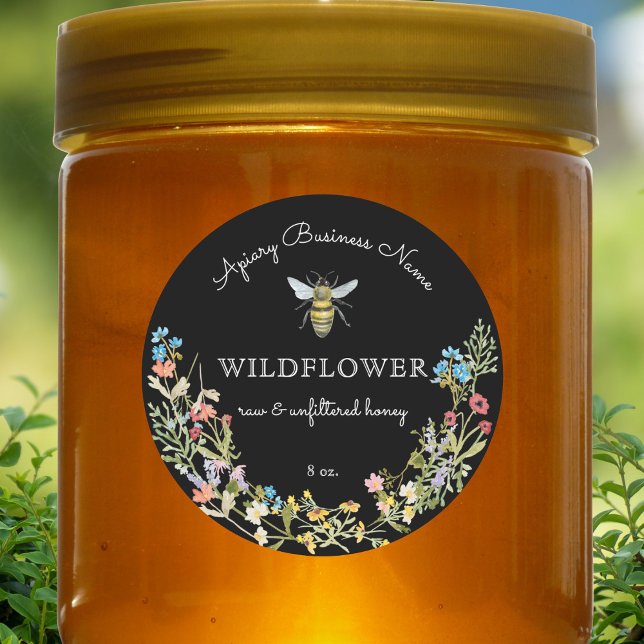 Adesivo Redondo Floral Honey Bee Custom (Criador carregado)
