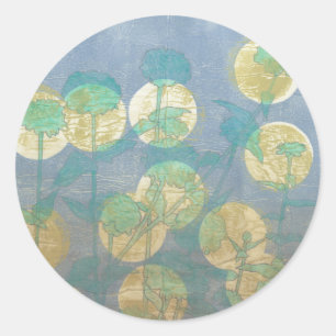 Adesivo Redondo Floral I em Destaque