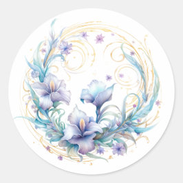 Adesivo Redondo Floral Iris