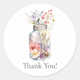 Adesivo Redondo Floral Jar Florist Business Sticker