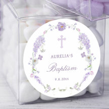 Floral Lilac Lavanda Wreath Baptism