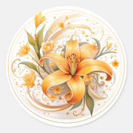 Adesivo Redondo Floral Lily