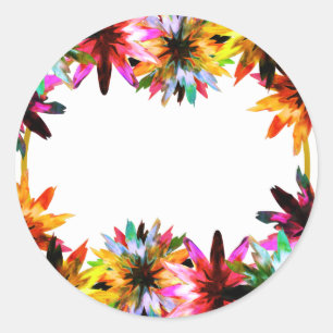 Adesivo Redondo Floral Lotus Flower Watercolor Chá de panela