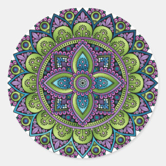 Adesivo Redondo Floral Mandala