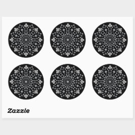 Adesivo Redondo Floral Mandala Modelo Classic Round Sticker