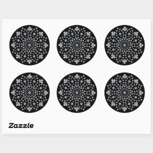 Adesivo Redondo Floral Mandala Modelo Classic Round Sticker