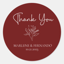 Adesivo Redondo Floral Minimalista