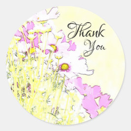 Adesivo Redondo Floral Monogram Sticker