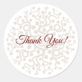 Adesivo Redondo Floral Obrigado A Pequenos Autocolantes